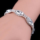 Luxury Crystal Bracelets For Women Silver Plated Rhinestone Charm Bracelet