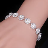 Luxury Crystal Bracelets For Women Silver Plated Rhinestone Charm Bracelet
