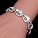 Luxury Crystal Bracelets For Women Silver Plated Rhinestone Charm Bracelet