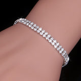Luxury Crystal Bracelets For Women Silver Plated Rhinestone Charm Bracelet