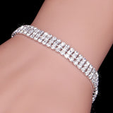 Luxury Crystal Bracelets For Women Silver Plated Rhinestone Charm Bracelet