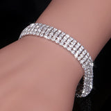 Luxury Crystal Bracelets For Women Silver Plated Rhinestone Charm Bracelet
