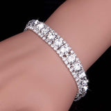 Luxury Crystal Bracelets For Women Silver Plated Rhinestone Charm Bracelet