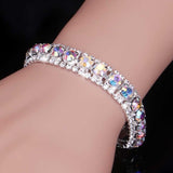 Luxury Crystal Bracelets For Women Silver Plated Rhinestone Charm Bracelet
