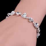 Luxury Crystal Bracelets For Women Silver Plated Rhinestone Charm Bracelet