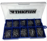 500 Pcs #3-#12 Silver Black Gold Freshwater Fishing Hooks