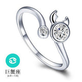 12 Zodiac Ring CZ Open Adjustable Rings
