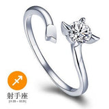12 Zodiac Ring CZ Open Adjustable Rings