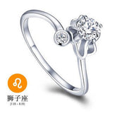 12 Zodiac Ring CZ Open Adjustable Rings