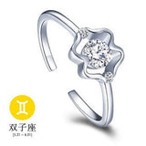 12 Zodiac Ring CZ Open Adjustable Rings