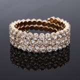 Luxury Multi Layers Crystal Rhinestone Bracelets Bangles