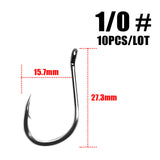 10pcs/lot  ISEAMA With Eye 50358 1/0#-10# High Carbon ISE Fishing Hook