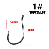 10pcs/lot  ISEAMA With Eye 50358 1/0#-10# High Carbon ISE Fishing Hook