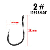10pcs/lot  ISEAMA With Eye 50358 1/0#-10# High Carbon ISE Fishing Hook