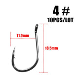 10pcs/lot  ISEAMA With Eye 50358 1/0#-10# High Carbon ISE Fishing Hook