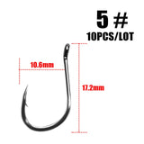 10pcs/lot  ISEAMA With Eye 50358 1/0#-10# High Carbon ISE Fishing Hook