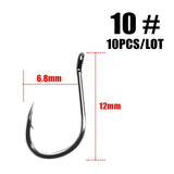 10pcs/lot  ISEAMA With Eye 50358 1/0#-10# High Carbon ISE Fishing Hook