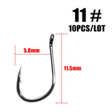 10pcs/lot  ISEAMA With Eye 50358 1/0#-10# High Carbon ISE Fishing Hook