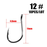 10pcs/lot  ISEAMA With Eye 50358 1/0#-10# High Carbon ISE Fishing Hook