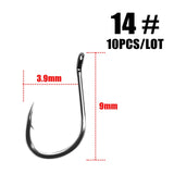 10pcs/lot  ISEAMA With Eye 50358 1/0#-10# High Carbon ISE Fishing Hook